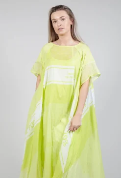 Short Sleeve Cotton Dress in Sun Print