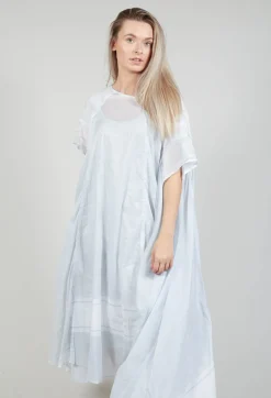 Short Sleeve Cotton Dress in Grey Print