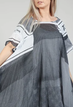Short Sleeve Cotton Dress in Black Print