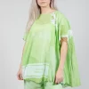 Short Sleeve Cotton Top in Lime Print