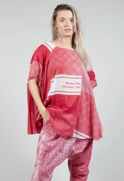 Short Sleeve Cotton Top in Chili Print