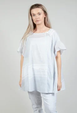 Short Sleeve Cotton Top in Grey Print