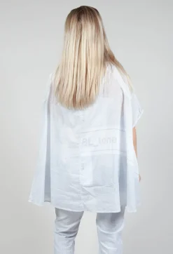 Short Sleeve Cotton Top in Grey Print
