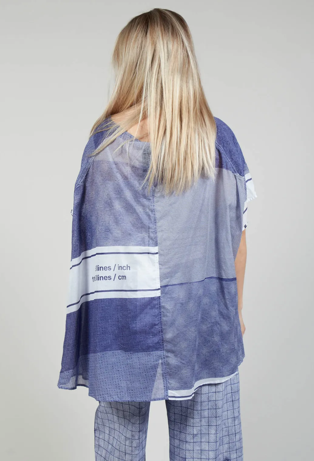 Short Sleeve Cotton Top in Azur Print