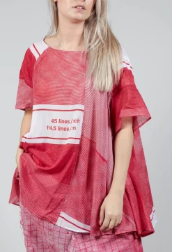 Short Sleeve Cotton Top in Chili Print