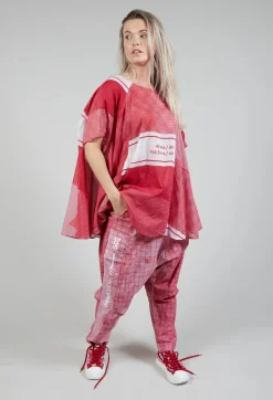 Short Sleeve Cotton Top in Chili Print