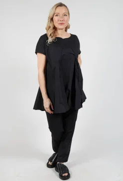 Short Sleeve Cotton T-Shirt in Black
