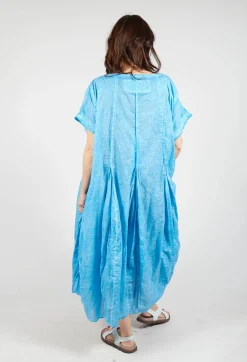 Short Sleeve Dress with Balloon Hem in Malibu Cloud