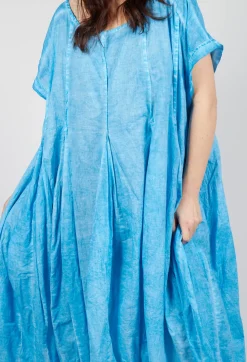 Short Sleeve Dress with Balloon Hem in Malibu Cloud