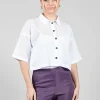 Short Sleeve Knitted Cardigan in White