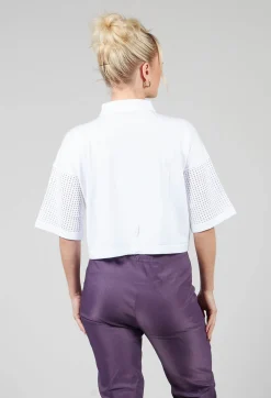 Short Sleeve Knitted Cardigan in White