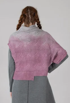 Short Sleeve Knitted Jumper in Pink