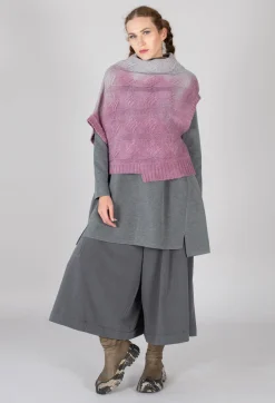 Short Sleeve Knitted Jumper in Pink