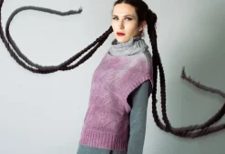 Short Sleeve Knitted Jumper in Pink