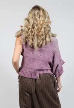 Short Sleeve Knitted Jumper in Pink