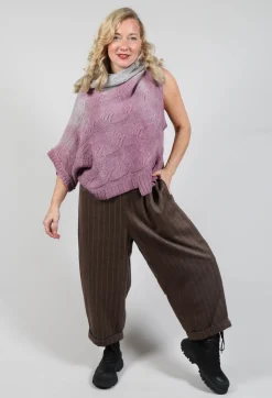 Short Sleeve Knitted Jumper in Pink
