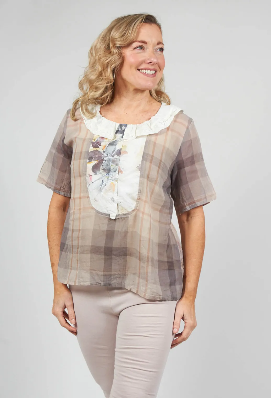 Short Sleeve Shirt with Check Print in Original