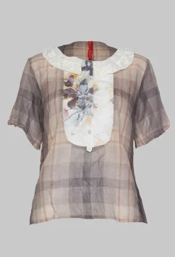 Short Sleeve Shirt with Check Print in Original