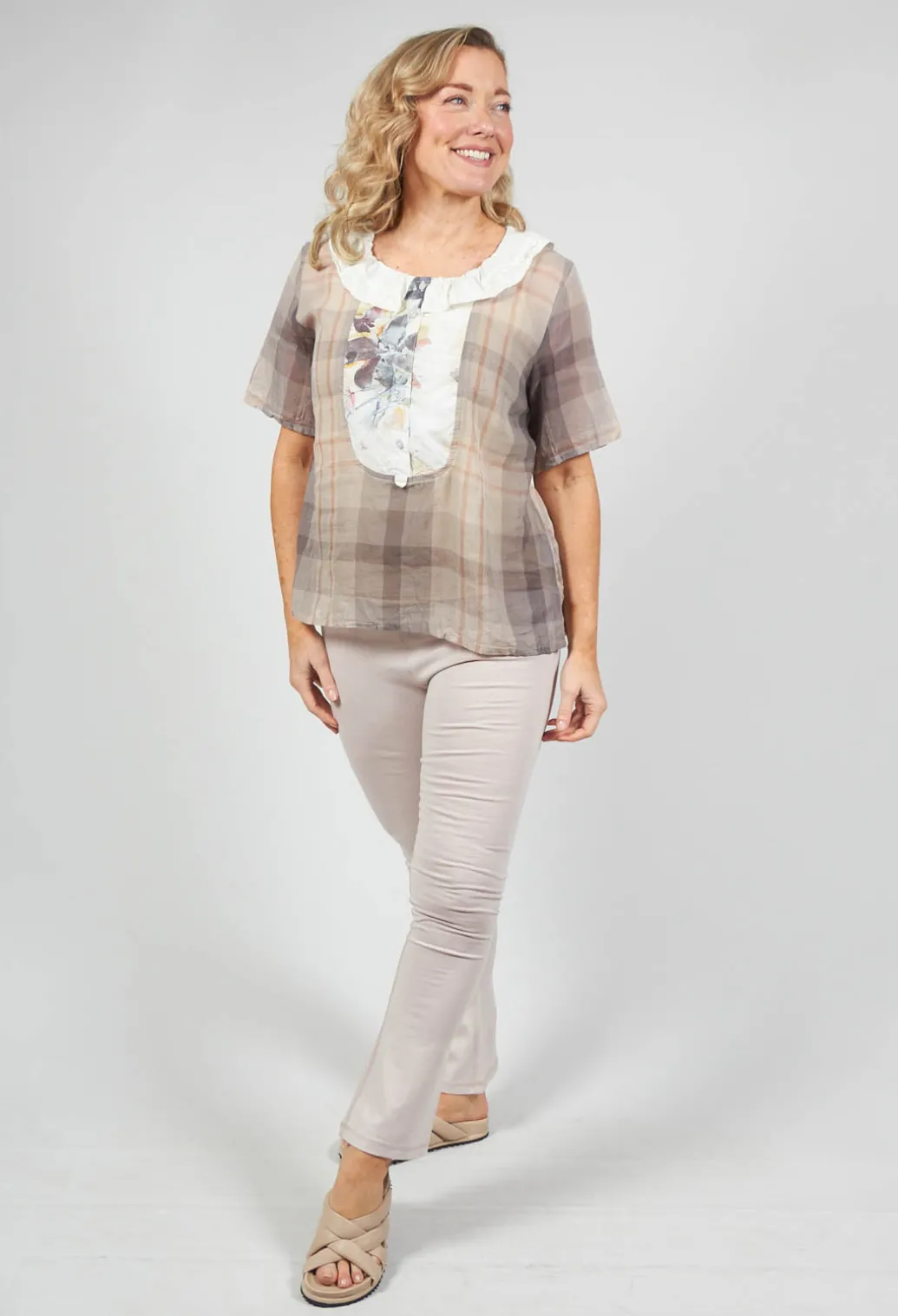Short Sleeve Shirt with Check Print in Original