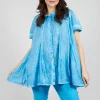 Short Sleeve Tulip Shirt in Malibu Cloud