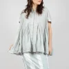 Short Sleeve Tulip Shirt in Grey Cloud