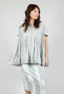 Short Sleeve Tulip Shirt in Grey Cloud