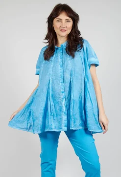 Short Sleeve Tulip Shirt in Malibu Cloud
