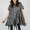 Short Sleeve Tulip Shirt in Black Cloud