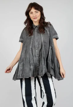 Short Sleeve Tulip Shirt in Black Cloud