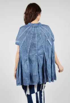 Short Sleeve Tulip Shirt in Navy Cloud