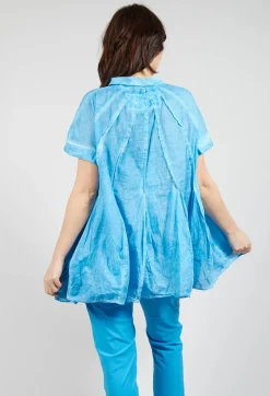 Short Sleeve Tulip Shirt in Malibu Cloud