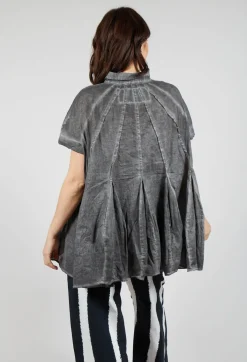 Short Sleeve Tulip Shirt in Black Cloud