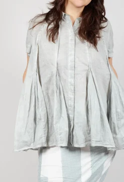 Short Sleeve Tulip Shirt in Grey Cloud