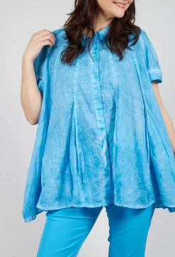 Short Sleeve Tulip Shirt in Malibu Cloud
