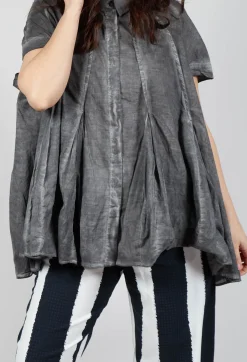 Short Sleeve Tulip Shirt in Black Cloud
