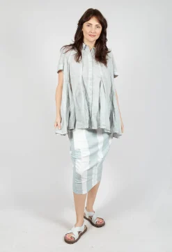 Short Sleeve Tulip Shirt in Grey Cloud