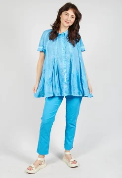 Short Sleeve Tulip Shirt in Malibu Cloud
