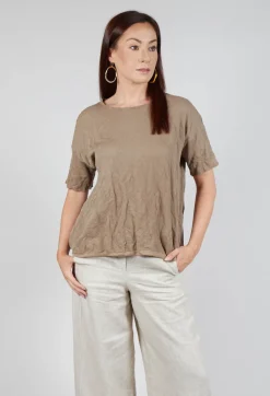 Short Sleeved Jumper in Taupe
