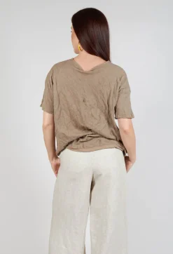 Short Sleeved Jumper in Taupe