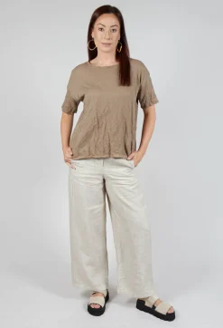 Short Sleeved Jumper in Taupe