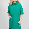 Short Sleeved Loba Tunic In Turquoise Green