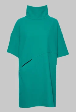 Short Sleeved Loba Tunic In Turquoise Green