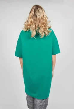 Short Sleeved Loba Tunic In Turquoise Green