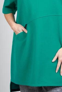 Short Sleeved Loba Tunic In Turquoise Green