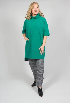 Short Sleeved Loba Tunic In Turquoise Green