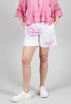 Shorts with Pink Flower Print