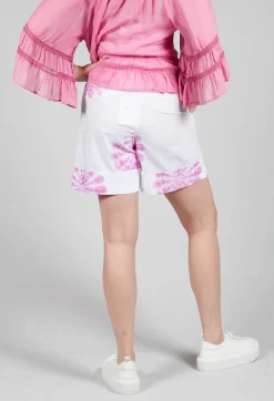 Shorts with Pink Flower Print