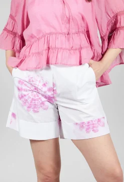 Shorts with Pink Flower Print