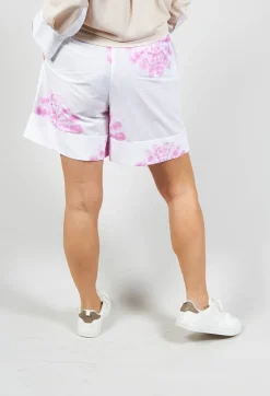 Shorts with Pink Flower Print