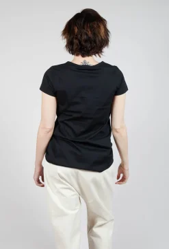 Shortsleeve Top in Black Print
